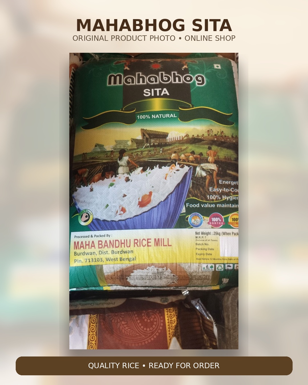 Mahabhog sita rice 26kg